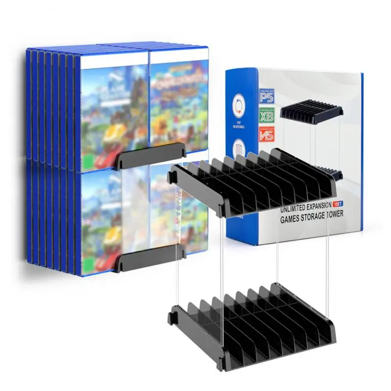 

For PS5 Game CD Box Bracket Holder 32 Game Disc Storage Tower Shelf Rack For PS4 For XBOX ONE Game Console Stand Accessories
