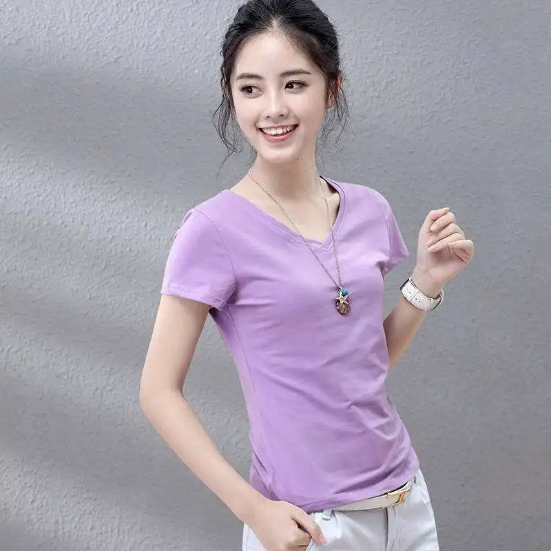 

2020 Summer Fashion T Shirt Women beige Woman Tshirt