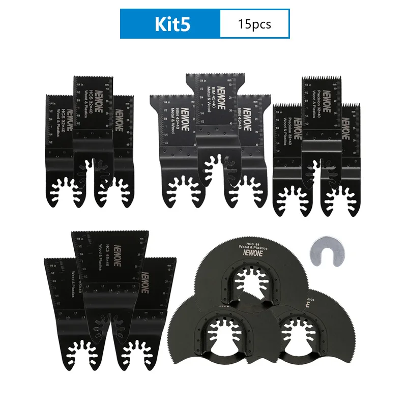 Kit 5 NEWONE быстроразъемный электрический регулятор мощности Осциллирующий Инструмент пильный диск, многофункциональный Реноватор пильные диски режущий дерево металл и ПВХ - Цвет: Kit 5