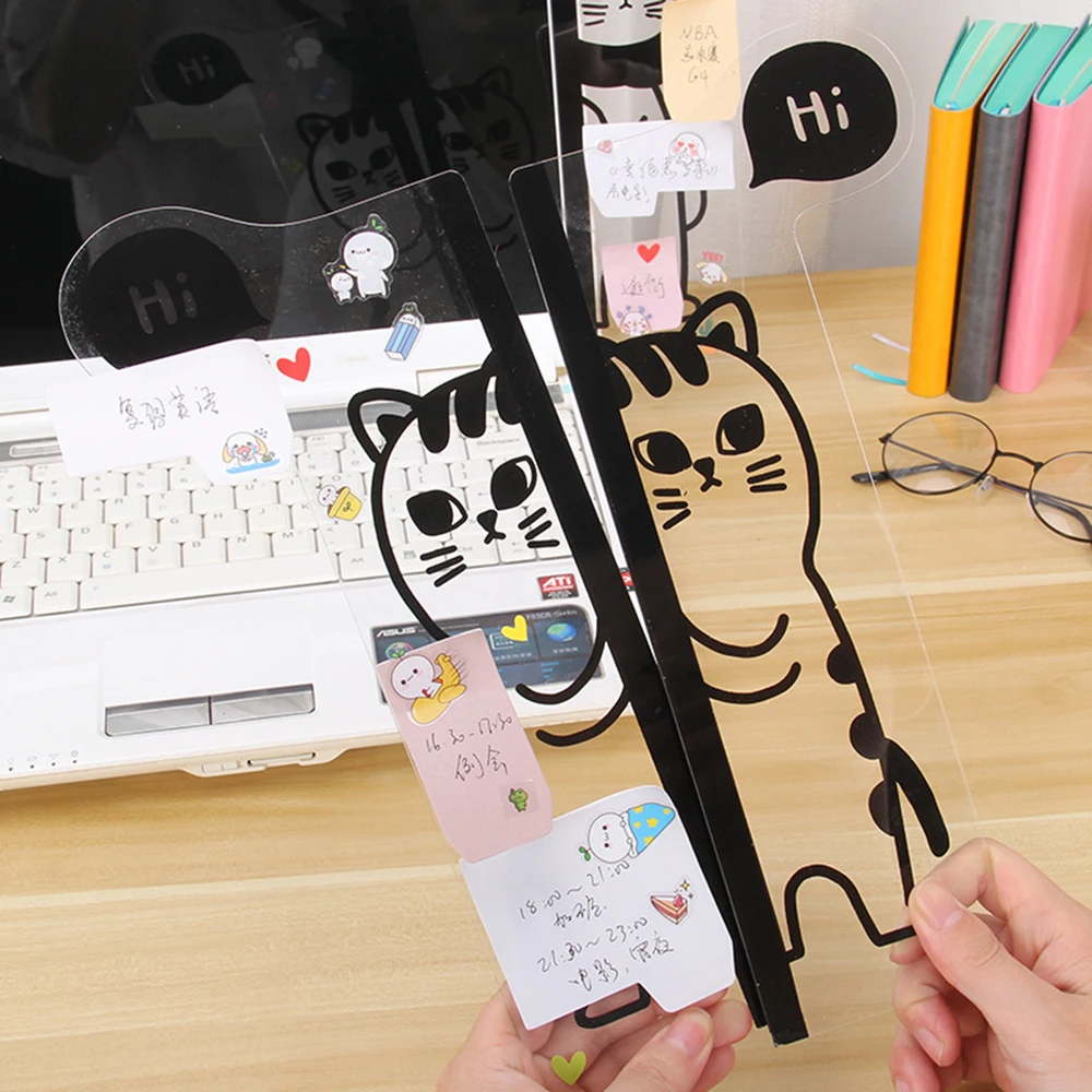 

1pcs Cartoon Animals Convenient Memo Board Computer Side Message Board Kawaii Monitor Memo Board School Supplies