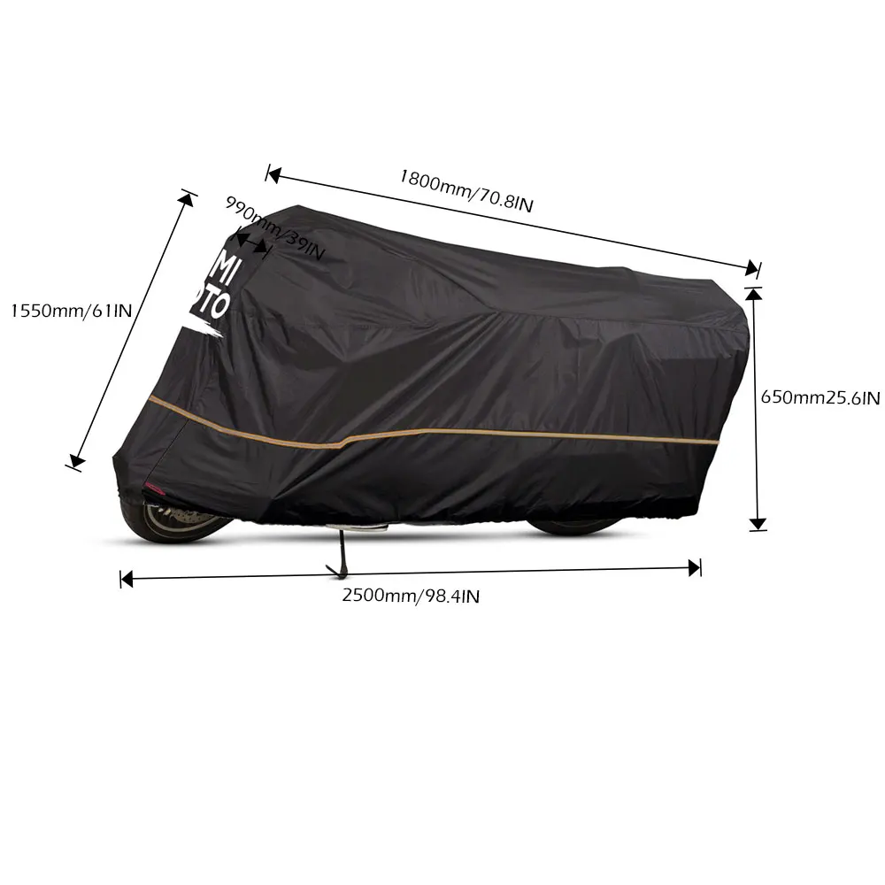 

Outdoor Protector Motorcycle Cover Waterproof Outdoor Rain Dust UV Motorbike Protector Cover XXXL 210D Durable Cover
