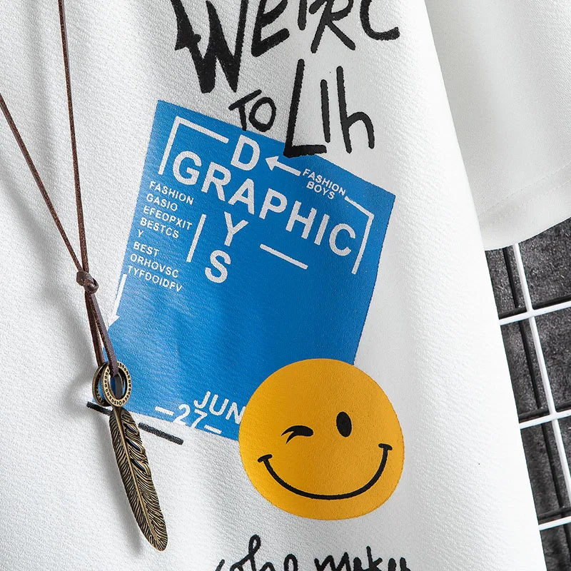 

2021 Summer New Men's Sets Round Collar Fashion T-Shirt And Shorts Youth Graffi Letters Printed Casual Suit Plus Size 4XL