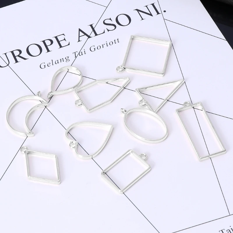 10 шт. в ассортименте геометрические полые прессованные подвески форме цветов