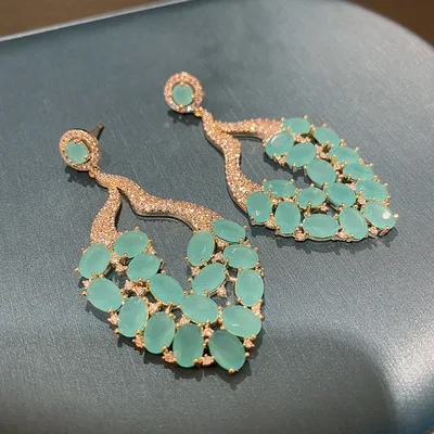 

Fashion Zircon Earrings Joker Sweet Cool Wind Earrings For Women Jewelry Accessories European And The United States 2021 Style