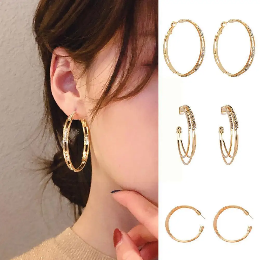

2021 New Circle Big Ladies Hoop Earrings Exaggerated Women Earrings Jewelry Gift Gold Earrings Metal Fashion Party Weddings N3O9