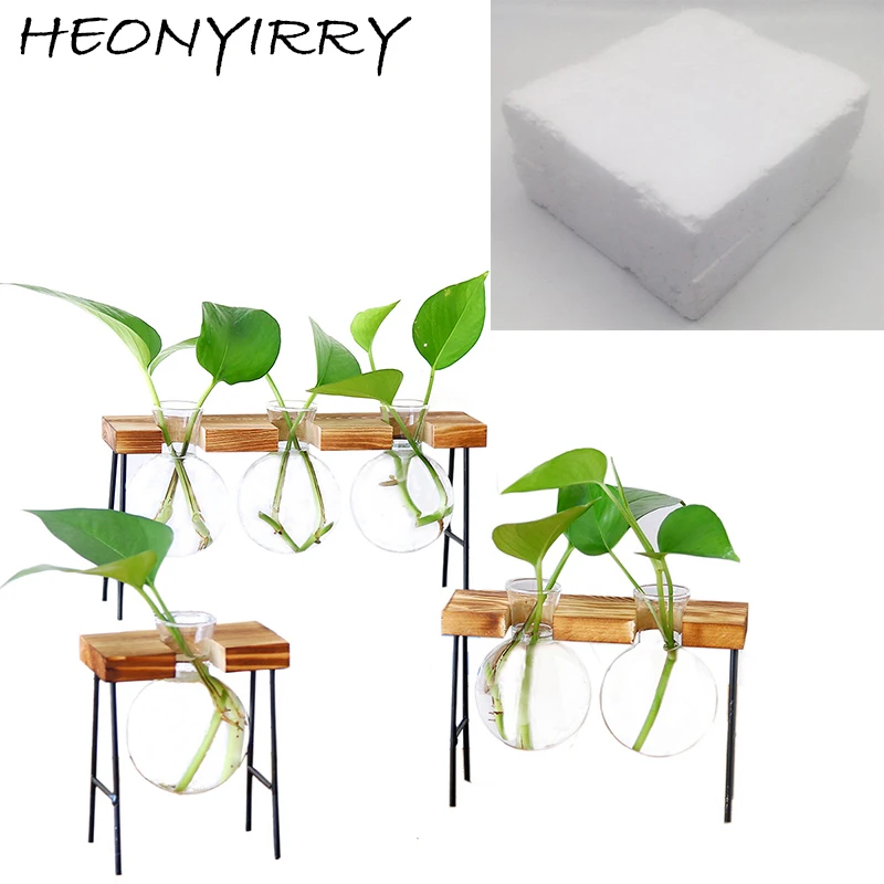 Прозрачная ваза для стеклянных бутылок с гидропонными растениями деревянная рамка декор кофейни стола