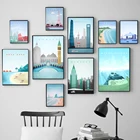 Сказочный постер для путешествий с гавайским Лондоном Нью-Йорком Парижем римским известным городским пейзажем картина на стену Декор для гостиной