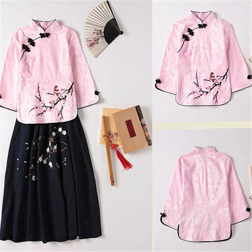 

Cheongsam Top Qipao 2020 News Floral Elegant Traditional Chinese Clothing for Women Chinese Shirts Dress Wedding Vestidos Tang