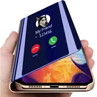 Умный зеркальный чехол для Samsung Galaxy S21 S30, ультрароскошный прозрачный кожаный флип-чехол для Galaxy Note 20 S20 Plus S20FE, чехлы