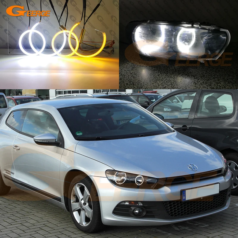 

Для Volkswagen VW Scirocco III MK3 ультра яркий дневной светильник сигнал поворота SMD комплект светодиодов «глаза ангела» Halo кольца автомобильные аксесс...
