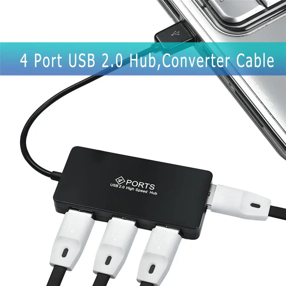 4 порта USB 2 0 концентратор для ноутбуков разветвитель компьютерный адаптер
