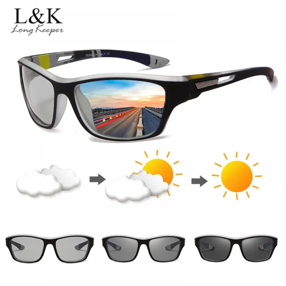 

New Polarized Photochromic Sunglasses Men Brand Design Driving Change Color Sun Glasses Male Outdoor Sports Anti-glare Goggles