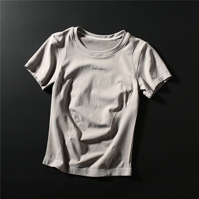 

Seamless Sport T Shirts Women Quick Dry Running Tops Tight Workout Gym Tees Female Short Sleeve Fitness Sports T-Shirts Jerseys