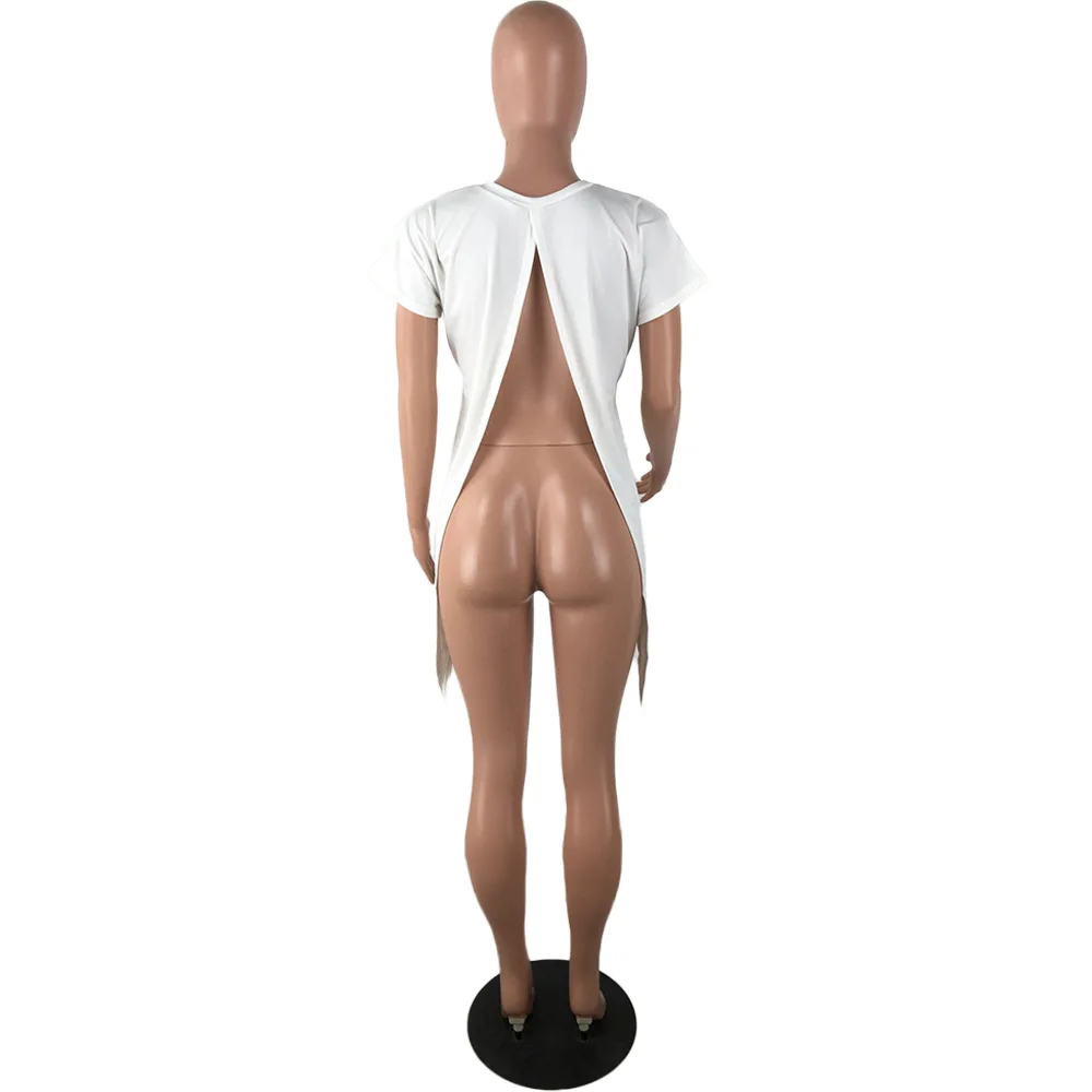 

Women Summer T-Shirts O-Neck Short Sleeve Sexy tshirt Backless Night Club Party Slim Tops Casual Lady Shirts