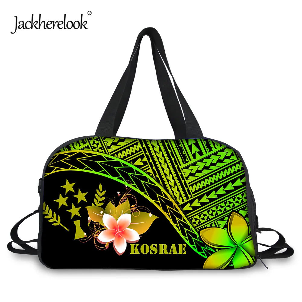 

Jackherelook Kosrae Plumeria Polynesian Pattern Women Travel Bag Female Traveling Tote Shoulder Bag Clothes Storage Handbag