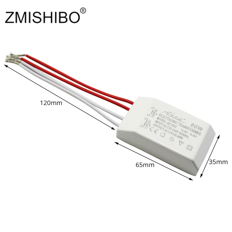 ZMISHIBO источник постоянного тока AC12V 60 Вт 220 В мини электронный трансформатор белый драйвер Галогенные G4 Светодиодные лампы Люстра