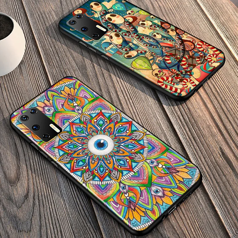 

Silicone Cover Psychedelic Trippy Art For Huawei P40 P30 P20 Pro P10 P9 P8 Lite E Plus 2019 2017 Phone Case