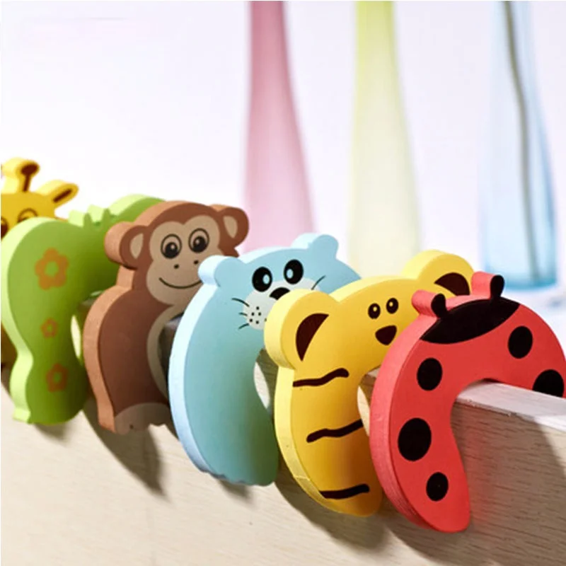 Tarjeta de seguridad para beb&eacute;, protecci&oacute;n de puerta, Animal lindo, cuidado para beb&eacute; reci&eacute;n nacido, bloqueo de protecci&oacute;n de Castillo para ni&ntilde;os, llaveros de nevera-1