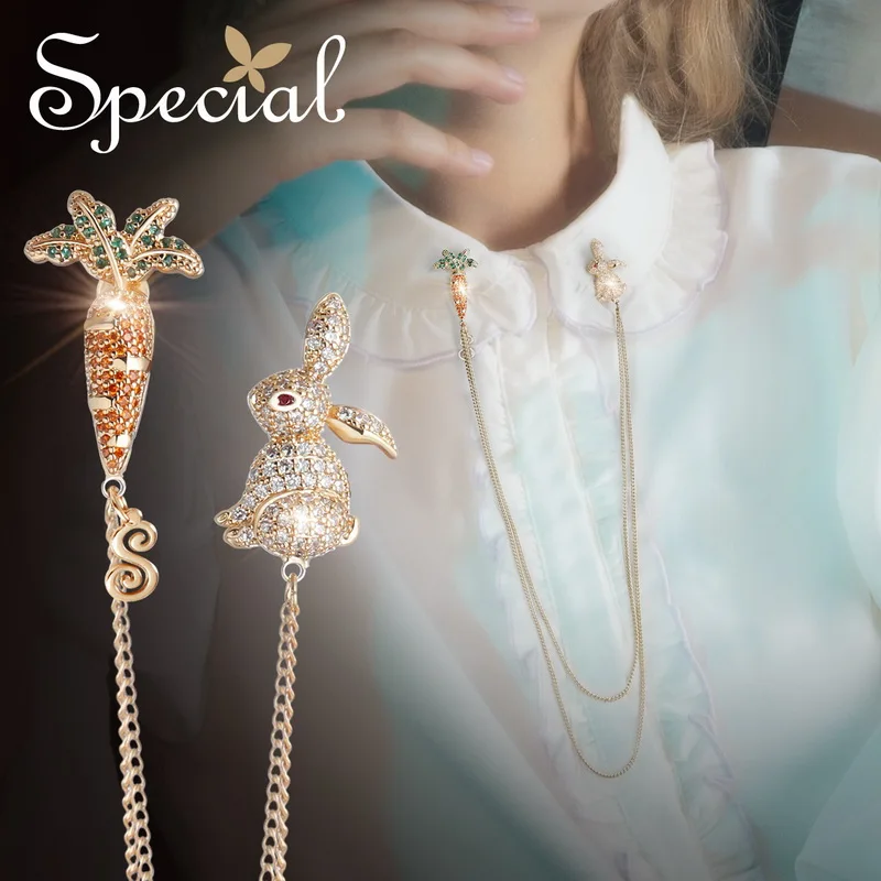 

SPECIAL Europe and America anti-light collar brooch tide scarf buckle shawl buckle girl S1915Brabbit and carrot