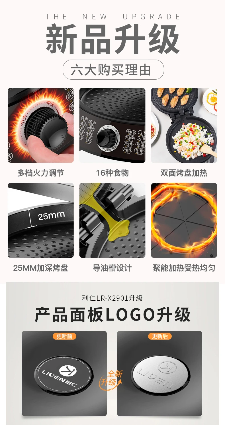 LR-X2901 Бытовая Двусторонняя нагревательная электрическая подставка для торта блинница новая машина для увеличения блинов