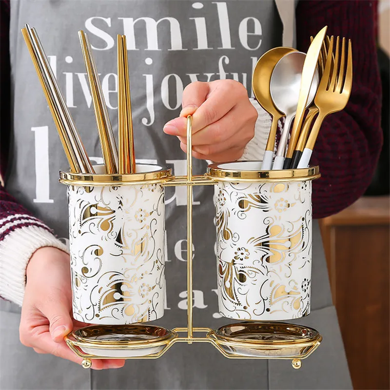 

Европейский домашний минималистичный стеллаж для хранения палочек, керамический сушильный держатель для палочек, посуды, кухонный Органай...