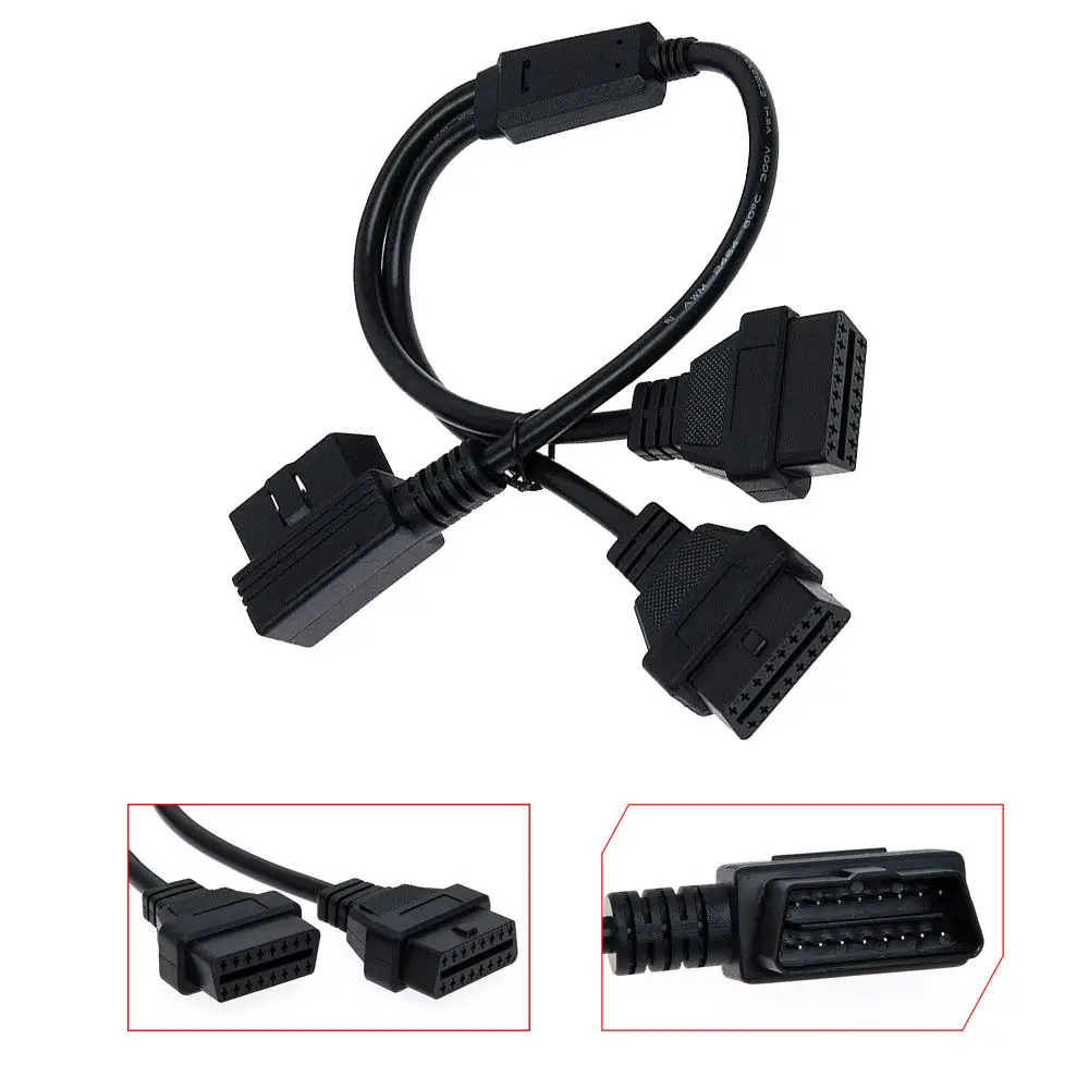 SPEORX RUIYYT 50 см OBD2 Удлинительный кабель штекер 16 контактов прямоугольный Y-образный