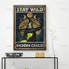 Детский постер жди Wild Moon, Постер для девочек в стиле хиппи, декор для комнаты ведьмы, Настенный декор в стиле хиппи, домашний декор, холст, настенные художественные принты, подарок