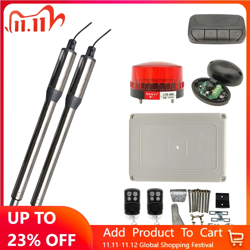 

300KG Automatic Swing Gate Opener Kit Driver Motor Remote Control Double Door Home Garage Swing Door Actuator with Car Remote
