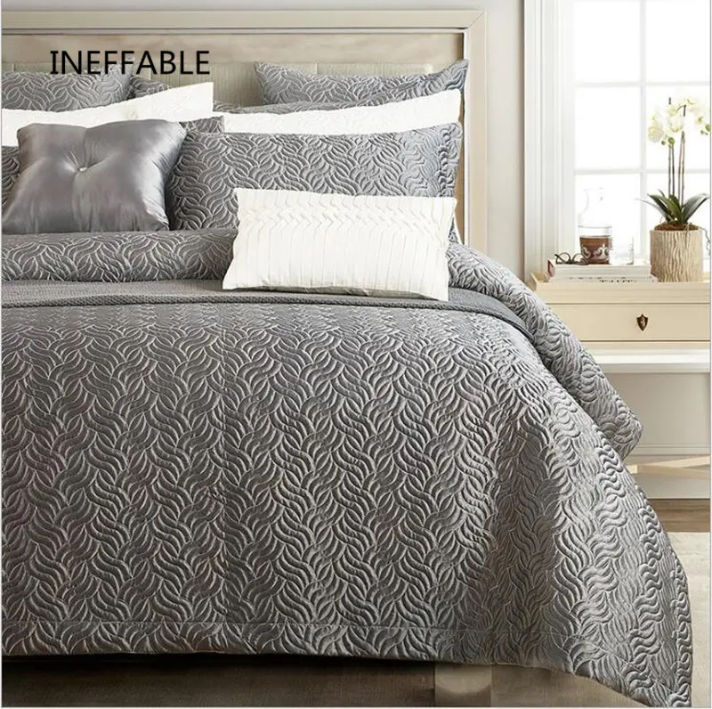 Стеганое покрывало из 100% хлопка белое серое розовое постельное белье простыня