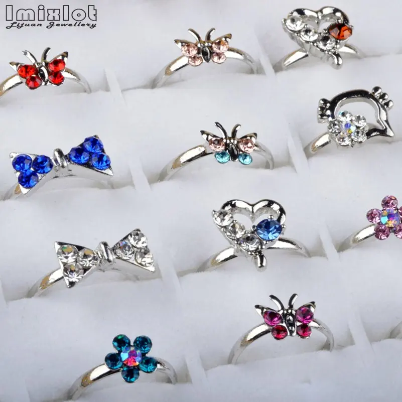 5 шт./партия кольца с кристаллами серебряным покрытием|Кольца для помолвки| |