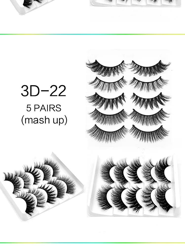 Целлюлозность 5 пар 3D норковые волосы Накладные ресницы натуральные/толстые длинные ресницы для глаз Wispy макияж инструменты для наращивания красоты