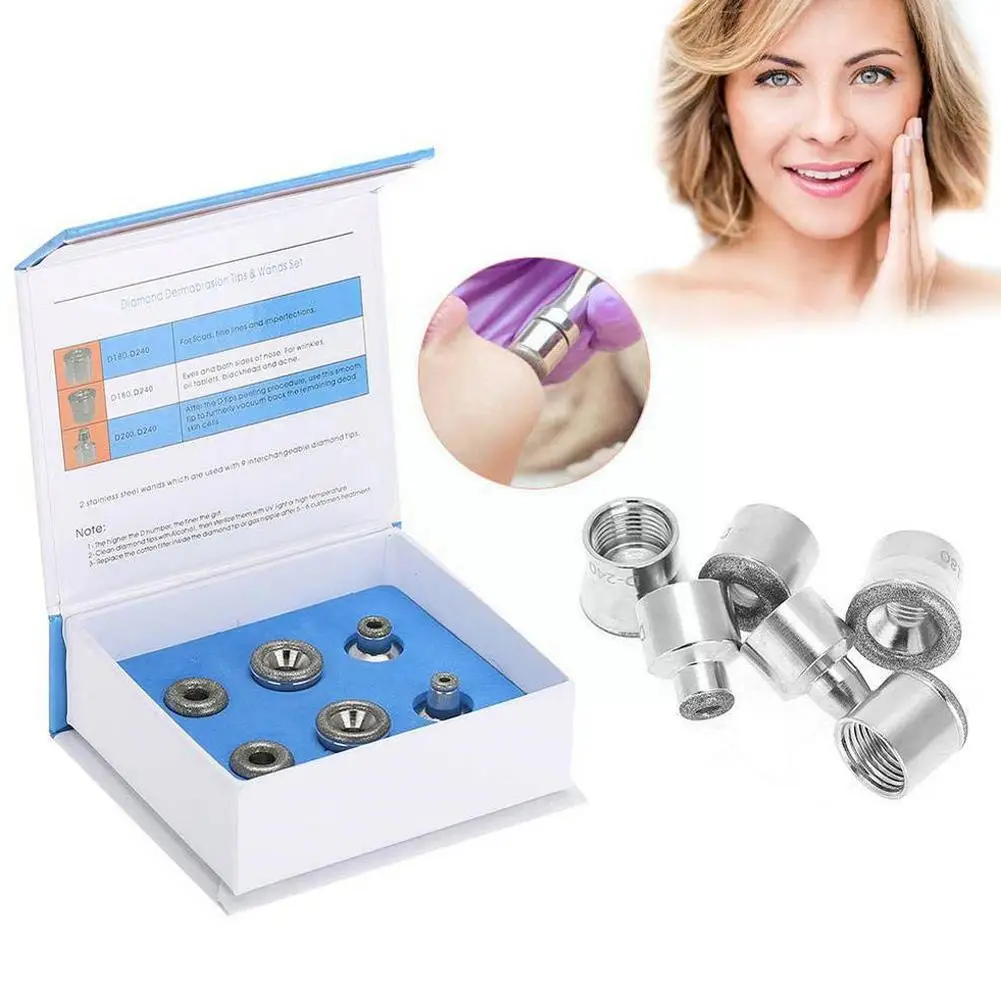 

6pcs Set Diamond Microdermabrasion Dermabrasion Replacement Accessories Wands and Tips for Facial Peeling Face Skin Care U7D7