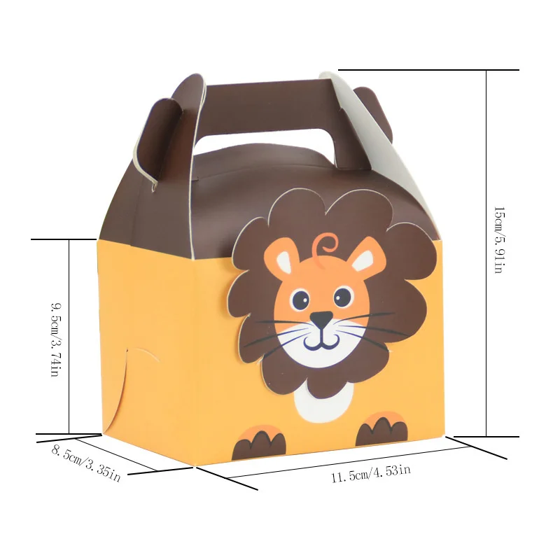 

10pcs Cartoon Animal Gift Box Cute Puppy Lion Elephant Candy Boxes for Wedding Birthday Christmas Biscuit Pastry Packing Boxes