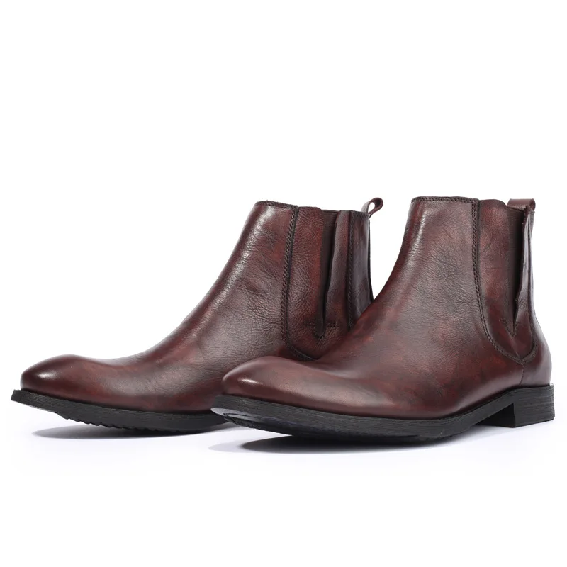 

Italian Trend Shoes Handmade Men's Chelsea Boots Ankle Martins Boots Man British Genuine Leather Male Ankle Casual Slip on Botas