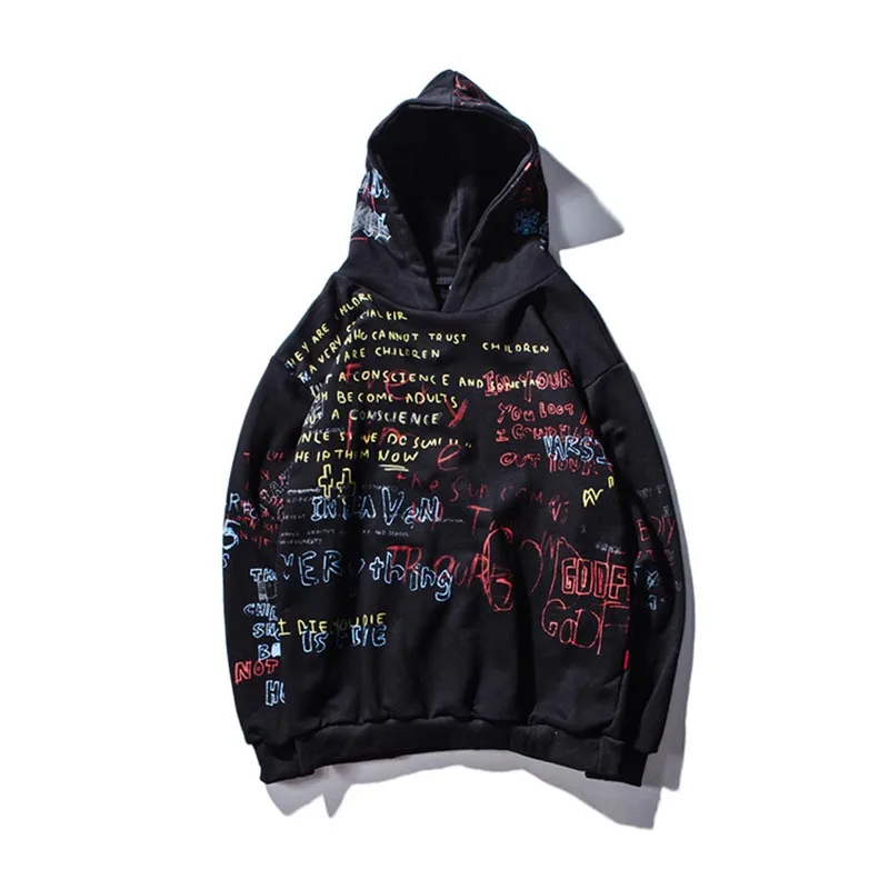 

Hip Hop Graffiti Hoodies Mens Autumn Casual Pullover Sweats Hoodie Male Fashion Skateboards Sweatshirts