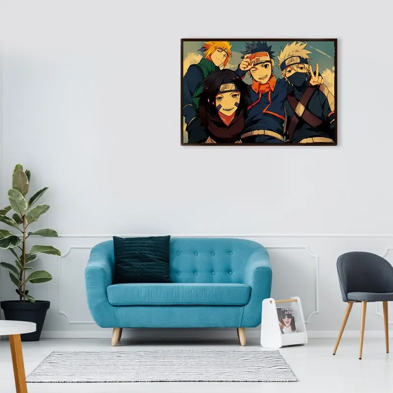 

Retro Kraft Paper Anime Naruto Wall Posters Study Living Room Home Decor Comic Exhibition Display Wall Art Painting 51x35cm
