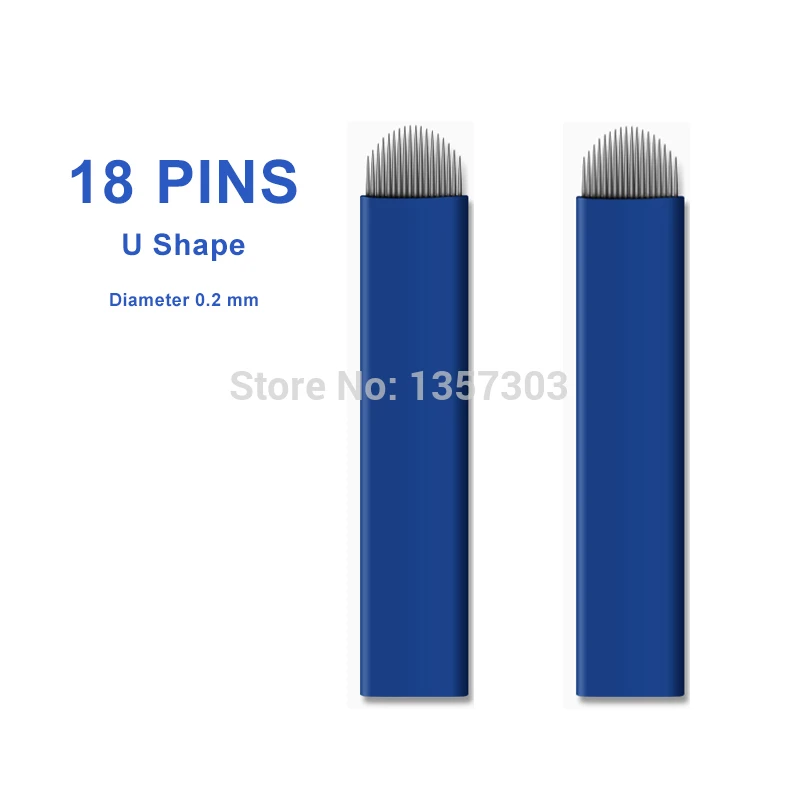 500 шт 18 Pin u-образные иглы для тату Перманентный макияж лезвие вышивания бровей 3D