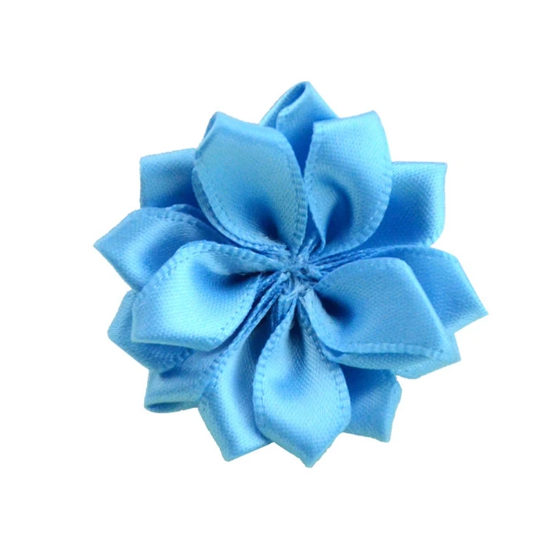 37-10pcs Nishine 1," 10 шт./лот 16 Petaled атлас с розочками лента цветы с жемчужной кнопкой используется для повязка на голову" сделай сам "заколки аксессуары для волос - Цвет: 37-10pcs