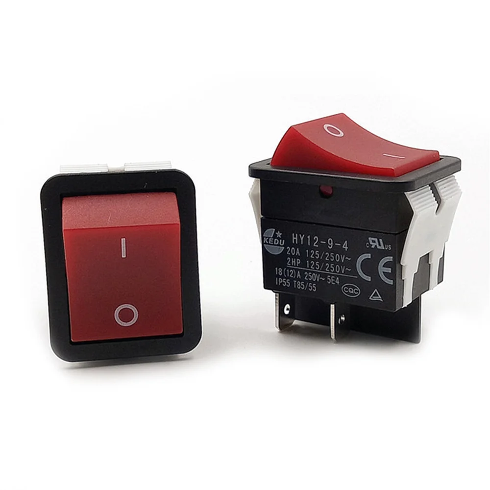 

Кнопочные переключатели для KEDU HY12, 4-контактные переключатели, электрический инструмент, кнопочный тумблер 125/250VAC 10(12)A