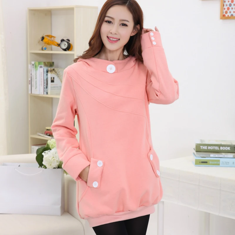 

Autumn Winter Maternity Clothes New Add Wool Fleece Warm Pregnant Women Coat Thickening of The Maternity Hoodie Plus Size Tops