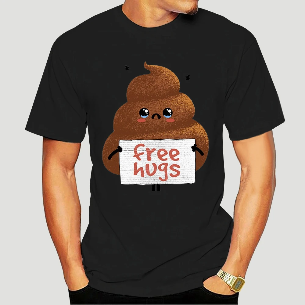 

Free Hugs Poop Men'S T Shirt Printing Shirts O Neck Harajuku T-Shirts Short Sleeve Casual Tops Tees Unisex Tshirt Men 6441X