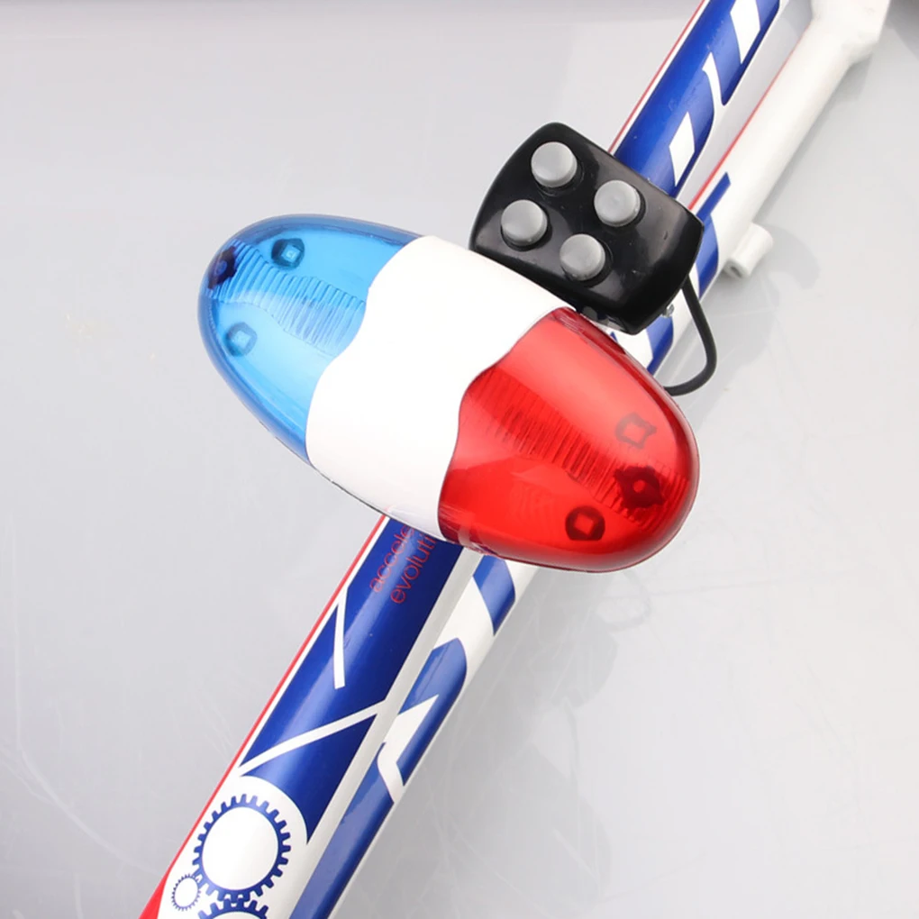 

Durable Waterproof Multifunction Cycle Lamp +4 Loud Siren Sound Trumpet Police 6 LED Light Electronic Siren Bike Bell Red/Blue