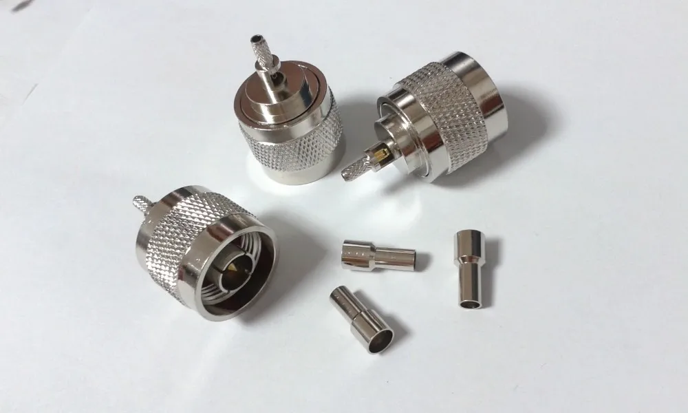 50 шт латунный N образный штекер RF обжим для коаксиального кабеля RG316