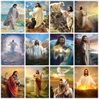 Алмазная 5d картина HUACAN Иконка Иисуса, алмазная вышивка, мозаика, христианская религия, домашний декор, наклейки на стену