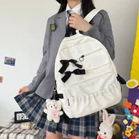 korean bow lovely backpack fashion simple junior high student schoolbag sen department versatile backpack school womens bags