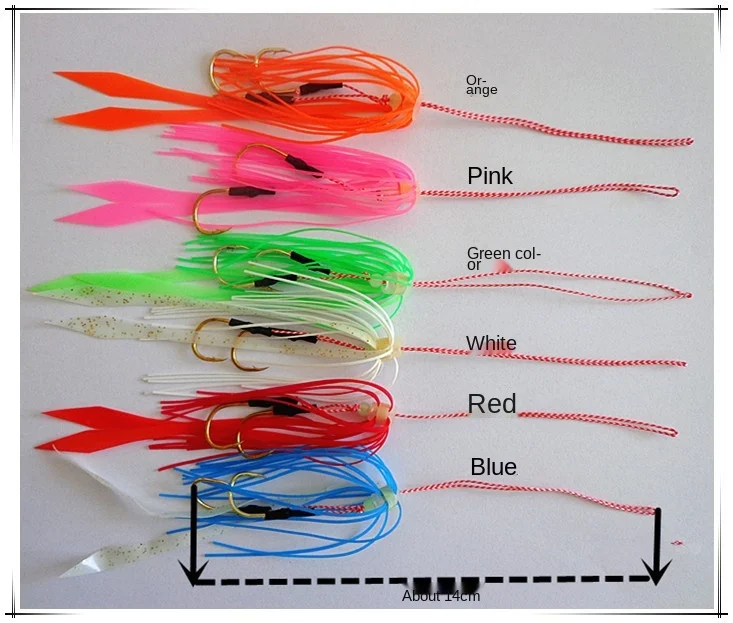 50Pcs/set Silicone Rubber Skirt Trailer Replacement for Slider Jigs Tai Kabura Octopus Madai Squid Snapper Jigging Fishing Lure