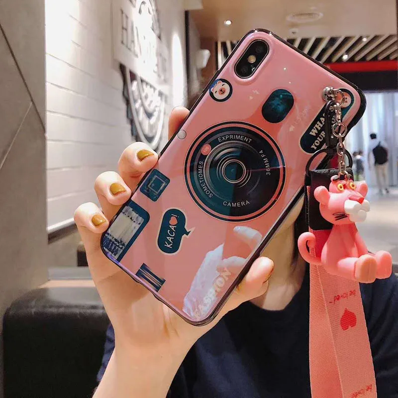 Blue Light Case for Huawei Y9 Prime P Smart 2019 Y7 Y6 P30 Lite Pro Nova 4e Cover Camera with Strap |