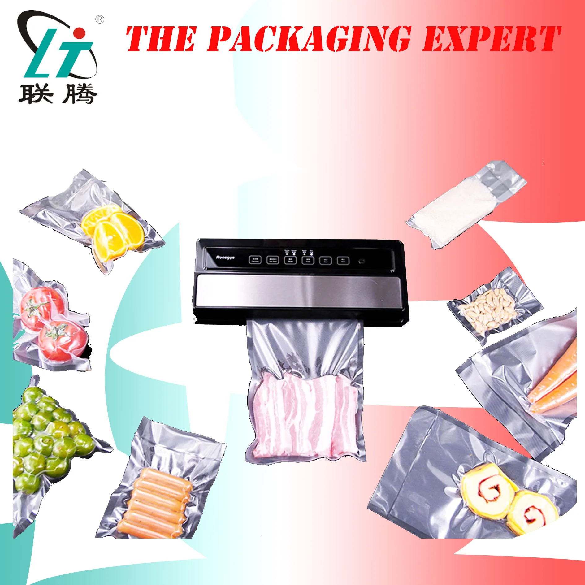 

Free Shipping Vacuum Sealing Machine Bag Sealer Fresh Packaging Food Fruit Fish Meat Packer Plastic Film Vaccum Film Home Use