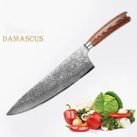 8 inch sharp damascus steel chef knife vg10 steel japanese kitchen knife handmade forged meat cleaver cooking knife