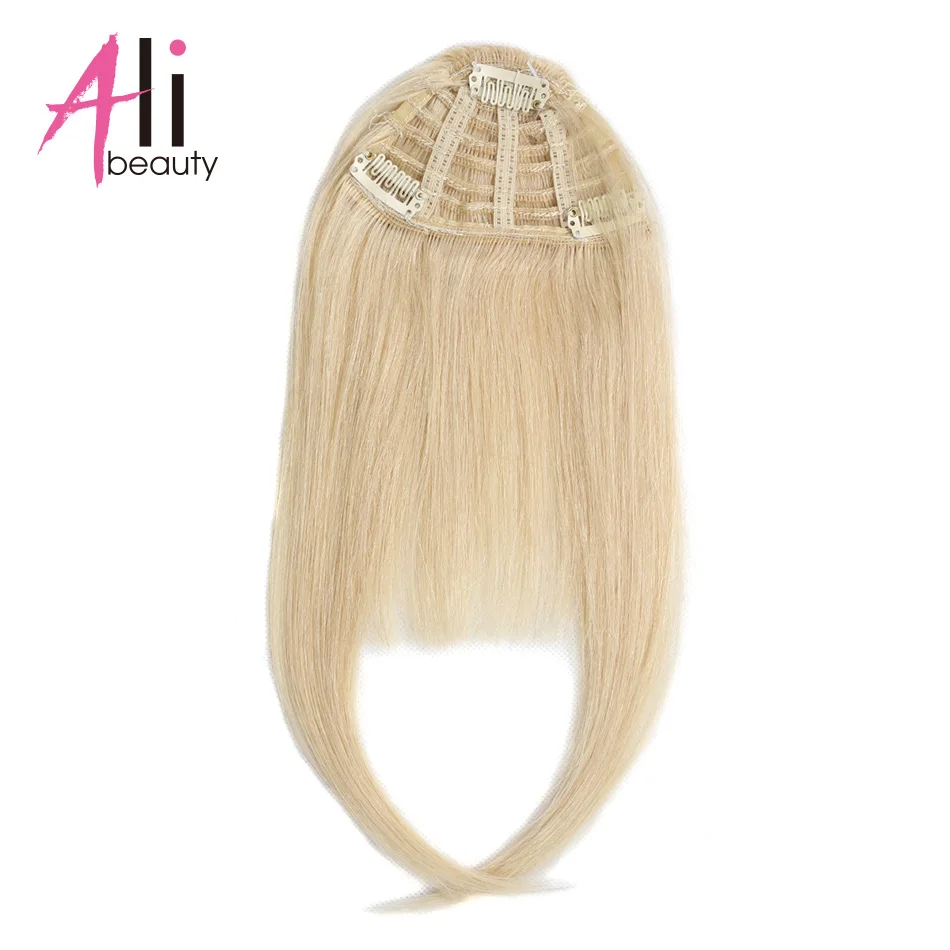 Ali-beauty, человеческие волосы, челка, бахрома, заколки в машинном изготовлении, волосы remy для наращивания, 10 цветов - Цвет: #613